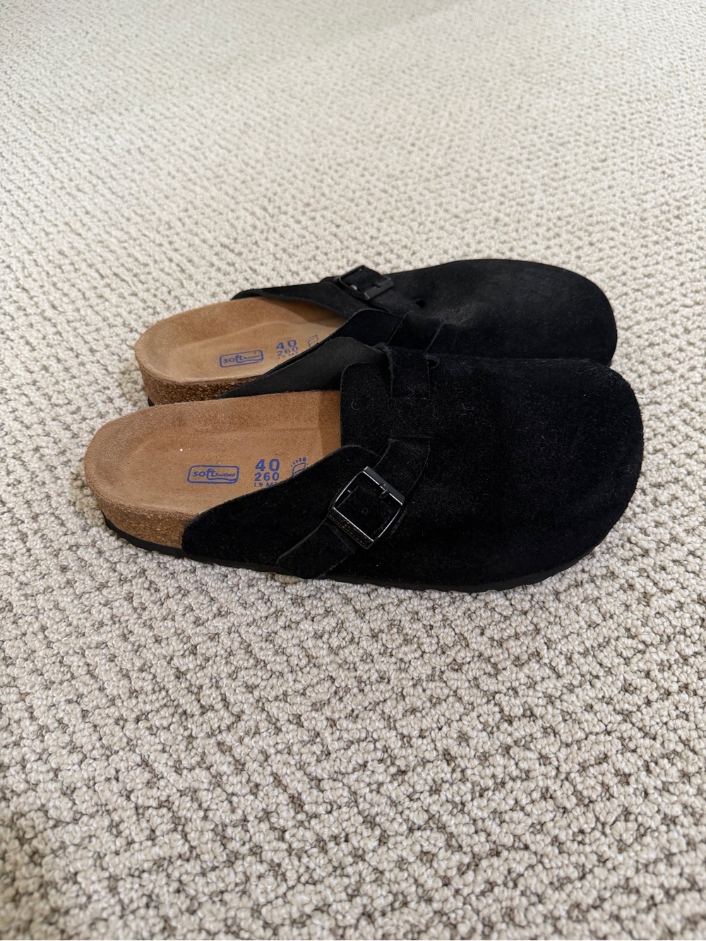 Black Suede Birkenstock Clogs